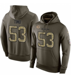 NFL Nike Chicago Bears 53 John Timu Green Salute To Service Mens Pullover Hoodie