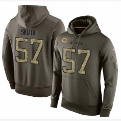 NFL Nike Chicago Bears 57 Dan Skuta Green Salute To Service Mens Pullover Hoodie