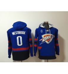 Thunder #0 Russell Westbrook Blue Name & Number Pullover NBA Hoodie