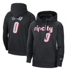 Men Portland Trail Blazers Damian Lillard #0 Black Name Number Hoody