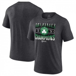 Men Boston Celtics Heather Charcoal 2024 Finals Champions Full Court Pressure Retro Tri Blend T Shirt