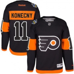 Flyers #11 Travis Konecny Black 2017 Stadium Series Stitched NHL Jersey