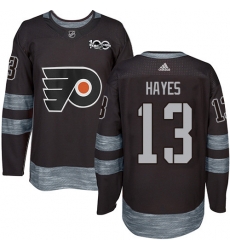 Men Philadelphia Flyers #13 Kevin Hayes Black 1917-2017 100th Anniversary NHL Jersey