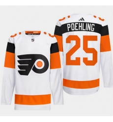 Men Philadelphia Flyers 25 Ryan Poehling White 2024 Stadium Series Stitched Jersey