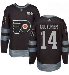 Mens Adidas Philadelphia Flyers 14 Sean Couturier Premier Black 1917 2017 100th Anniversary NHL Jersey 