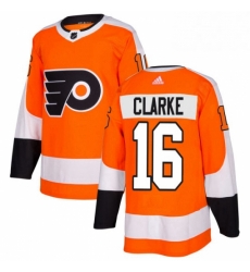 Mens Adidas Philadelphia Flyers 16 Bobby Clarke Authentic Orange Home NHL Jersey 