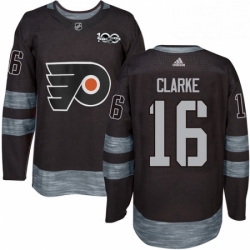 Mens Adidas Philadelphia Flyers 16 Bobby Clarke Premier Black 1917 2017 100th Anniversary NHL Jersey 