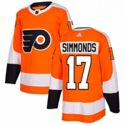 Mens Adidas Philadelphia Flyers 17 Wayne Simmonds Authentic Orange Home NHL Jersey 