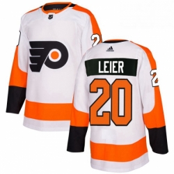 Mens Adidas Philadelphia Flyers 20 Taylor Leier Authentic White Away NHL Jersey 