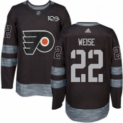 Mens Adidas Philadelphia Flyers 22 Dale Weise Premier Black 1917 2017 100th Anniversary NHL Jersey 