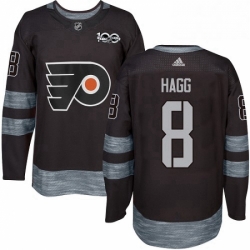 Mens Adidas Philadelphia Flyers 8 Robert Hagg Premier Black 1917 2017 100th Anniversary NHL Jersey 