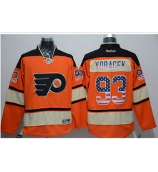 Philadelphia Flyers #93 Jakub Voracek Orange Alternate USA Flag Fashion Stitched NHL Jersey