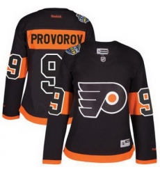 Flyers #9 Ivan Provorov Black 2017 Stadium Series Womens Stitched NHL Jersey