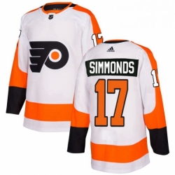 Womens Adidas Philadelphia Flyers 17 Wayne Simmonds Authentic White Away NHL Jersey 