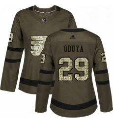 Womens Adidas Philadelphia Flyers 29 Johnny Oduya Authentic Green Salute to Service NHL Jersey 