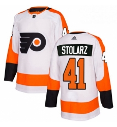 Womens Adidas Philadelphia Flyers 41 Anthony Stolarz Authentic White Away NHL Jersey 