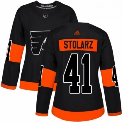 Womens Adidas Philadelphia Flyers 41 Anthony Stolarz Premier Black Alternate NHL Jersey 