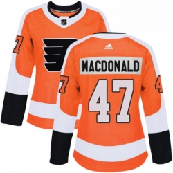 Womens Adidas Philadelphia Flyers 47 Andrew MacDonald Authentic Orange Home NHL Jersey 