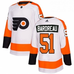 Womens Adidas Philadelphia Flyers 51 Cole Bardreau Authentic White Away NHL Jersey 