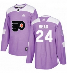 Youth Adidas Philadelphia Flyers 24 Matt Read Authentic Purple Fights Cancer Practice NHL Jersey 