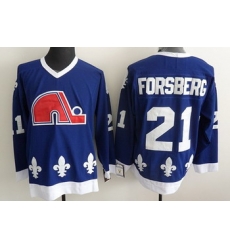 Quebec Nordiques 21 FORSBERG blue jerseys