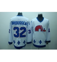 Quebec Nordiques 32 Brousseau White Jerseys CCM