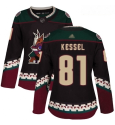 Coyotes #81 Phil Kessel Black Alternate Authentic Women Stitched Hockey Jersey