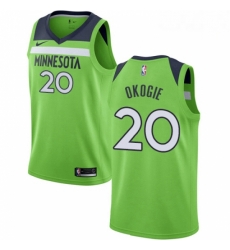 Mens Nike Minnesota Timberwolves 20 Josh Okogie Swingman Green NBA Jersey Statement Edition 