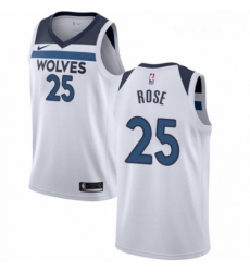 Mens Nike Minnesota Timberwolves 25 Derrick Rose Authentic White NBA Jersey Association Edition 