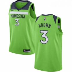 Mens Nike Minnesota Timberwolves 3 Anthony Brown Swingman Green NBA Jersey Statement Edition 