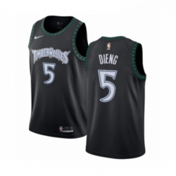 Mens Nike Minnesota Timberwolves 5 Gorgui Dieng Swingman Black Hardwood Classics Jersey