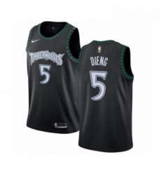 Womens Nike Minnesota Timberwolves 5 Gorgui Dieng Swingman Black Hardwood Classics Jersey