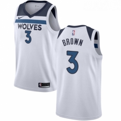 Youth Nike Minnesota Timberwolves 3 Anthony Brown Swingman White NBA Jersey Association Edition 