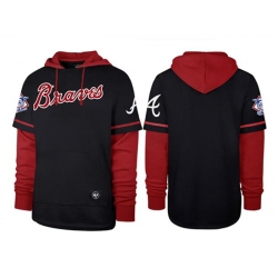 Men Atlanta Braves Black Red Pullover Hoodie