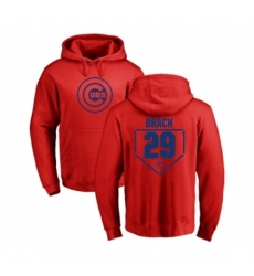 Men Baseball Chicago Cubs 29 Brad Brach Red RBI Pullover Hoodie