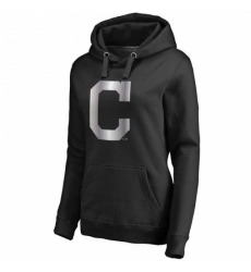 MLB Cleveland Indians Women Platinum Collection Pullover Hoodie Black