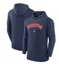 Men Houston Astros Navy Dri FIT Early Work Pullover Hoodie