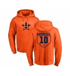 Men MLB Nike Houston Astros 10 Yuli Gurriel Orange RBI Pullover Hoodie