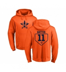 Men MLB Nike Houston Astros 11 Evan Gattis Orange RBI Pullover Hoodie