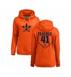 MLB Women Nike Houston Astros 41 Brad Peacock Orange RBI Pullover Hoodie