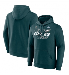 Men Philadelphia Eagles Midnight Green 2022 NFC Champions Team Slogan Pullover Hoodie