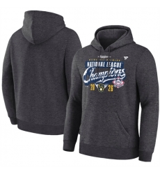 Men Milwaukee Brewers Heather Charcoal 2026 National League Champions Locker Room Hoodie Men Milwaukee Brewers Heather Charcoal 2026 National League Champions Locker Room Hoodie