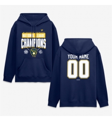 Men Milwaukee Brewers Navy Custom 2026 National League Champions Name Number Hoodie Men Milwaukee Brewers Navy Custom 2026 National League Champions Name Number Hoodie