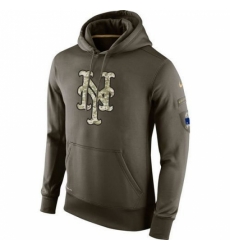 MLB Men New York Mets Nike Olive Salute To Service KO Performance Hoodie