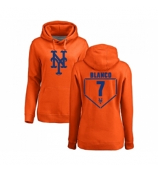 Baseball Women New York Mets 7 Gregor Blanco Orange RBI Pullover Hoodie