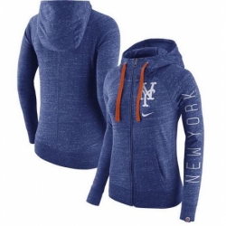 MLB New York Mets Nike Women Vintage Full Zip Hoodie Heather Royal