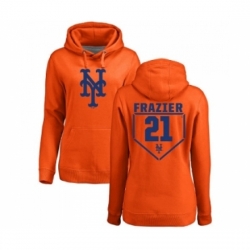 MLB Women Nike New York Mets 21 Todd Frazier Orange RBI Pullover Hoodie