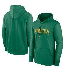 Men Oakland Athletics Green Pregame Performance Pullover Hoodie