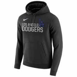 Men MLB LA Dodgers Nike Club Fleece Pullover Hoodie Black