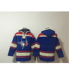 Men Toronto Blue Jays Blank Royal Ageless Must Have Lace Up Pullover Hoodie